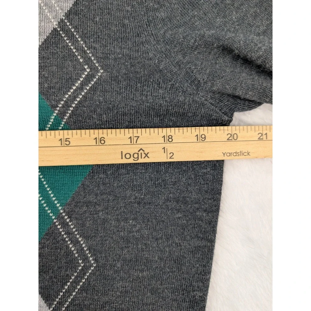 Banana Republic‎ 100% Merino Wool Sweater Men's S Gray/Green Pullover *Hole
